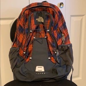 The North Face Jester Backpack- Red & Blue Plaid